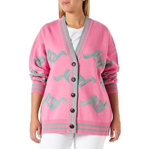 Pinko Sloe Gin Cardigan Jacquard Log pullover, NS1_roze/groen, L voor dames