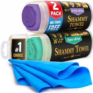 Mighty Cleaner Premium 2 stuks + 1 gratis shammy doek voor auto drogen - 66 x 43 cm - super absorberende zeem handdoek voor auto - krasbestendig, herbruikbaar en zacht