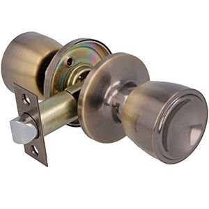 Amig - Doorgangsgreep | Set met handgrepen aan beide zijden | Ideaal voor binnendeuren | Messing | Leerkleur | Cuptype | Ingangsgreep 60/70 mm