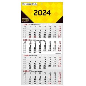 Idena 11075-4 maandenkalender 2024, wandkalender met slider, 30 x 61 cm, kantoorkalender 4 maanden