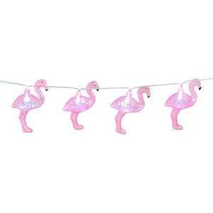 Boland 52545 - LED-lichtketting Flamingo, lengte 140 cm, batterijtype 2 x AA, decoratie, carnaval, themafeest