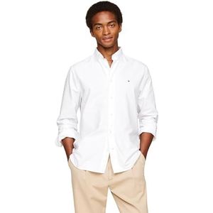 Tommy Hilfiger Oxford Regular Fit Herenoverhemden met lange mouwen, ook verkrijgbaar in groot en lang, Optisch Wit, XL