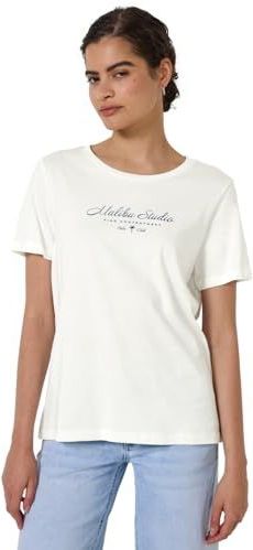 Street One Studio Dames Shirt met folietekst in Wit, in size: 34