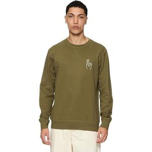 Mister Tee - Easy Sign Crewneck sweater trui - Olijfgroen