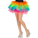 Widmann 10344 - Tutu regenboog voor volwassenen, tule rok, danseres, carnaval, themafeest