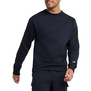 Champion Heren ronde hals, Powerblend fleece sweatshirt, ronde hals sweatshirts (Reg. Of Big & Tall), Navy C Logo, XS
