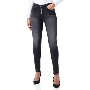 ONLY Dames Onlblush Mw Fly But EXT DNM skinny-fit jeans, zwart, 3XL / 34L