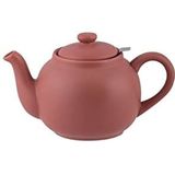 PLINT Simple & Stylish Ceramic Teapot, Globe Teapot with Stainless Steel Strainer, Ceramic Teapot for 3-5 Cups, 900 ml Ceramic Teapot, Flowering Tea Pot, TeaPot for Blooming Tea, Terracotta rose