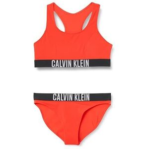 CK JEANS Meisjes BRALETTE BIKINI SET Bralette, Rood (vlammende Chili), 10-12, Rood (Flaming Chili), 10-12 jaar