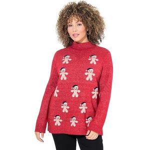 Ulla Popken Damestrui, grote maten, plussize, peperkoekman, opstaande kraag, lange mouwen, salsa, 42/44 NL