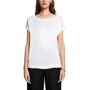 Esprit Collection T-shirt van materiaalmix, Lenzing™ Ecovero, wit, S