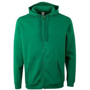 Mukua SF270U Unisex Sweatshirt met ritssluiting en capuchon, Kelly Green, maat M, Kelly Groen, M