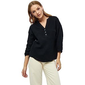 Minus Hemma blouse met 3/4 mouwen voor dames 1, zwart, 34, Zwart, 32
