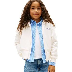 Tommy Hilfiger Meisje EMB HIGH RIB HEM Zip THRU KG0KG08988 Zip Through Hoodie, WIT (oud wit), 4 jaar, Wit (Oud Wit), 4 jaar