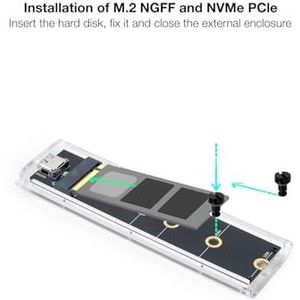 Blendend Externe M.2 NGFF/NVMe USB 3.1 Gen 2 USB-C RGB Box, ideaal voor opslag en snelle gegevensoverdracht.