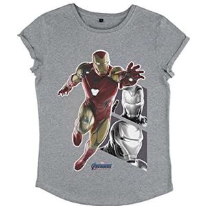 Marvel Avengers: Endgame - Ironman Panels Women's Rolled-sleeve Melange grey S