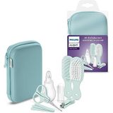 Philips Avent-babyverzorgingsset - Essentiële babyverzorgingsset met 9 accessoires, nagelknipper, schaar, 3 nagelvijlen, kam, haarborstel, neusreiniger en vingertandenborstel (model SCH401/00)