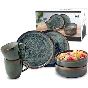 Villeroy & Boch Crafted Serviesset - Breeze GrijsBlauw - 6-delig / 2 personen