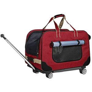 PETEMOO Verrijdbare Dierendrager - Draagbox - Zwart - Materiaal: 900D Oxford-doek