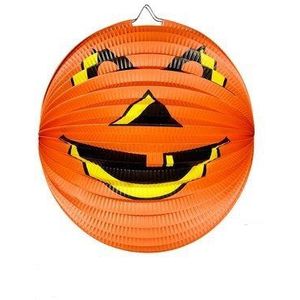 Widmann 95745 - Pompoen Lampion, oranje, Ø 25cm, vlamvertragend, decoratie, themafeest, Halloween, carnaval, St. Martin