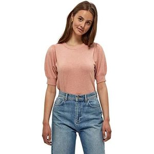 Minus Dames Liva Knit Tee T-shirt, Powder Rose Melange, XXL