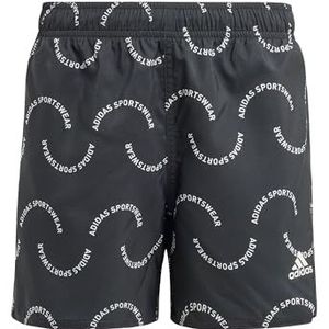 adidas Heren Sportkleding Wave Print Korte Lengte Een Stuk Badpak, Zwart, 5 Jaar, Zwart