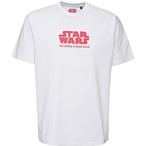 Recovered Men's Star Wars The Empire Strikes Back Pink Poster Print Relaxed White by S T-shirt, S, wit, S