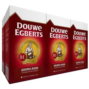 Douwe Egberts Filterkoffie Aroma Rood (3 Kilogram - Intensiteit 05/09 - Medium Roast Koffie) - 6 x 500 gram