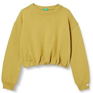 United Colors of Benetton Sweatshirt met lange mouwen voor meisjes met ronde hals, mosterdgeel 0p6, 130 cm