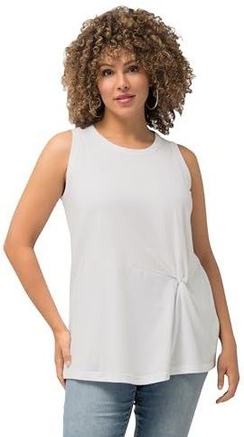 Ulla Popken - Top - Wit - Jersey - Mouwloos