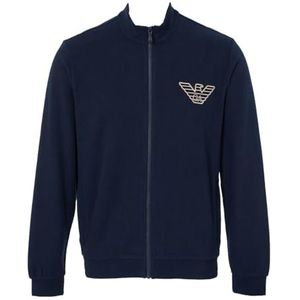 Emporio Armani Heren Heren Corduroy Fleece Zip Sweatshirt, marineblauw, L