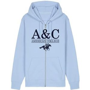 AMERICAN COLLEGE USA Sweatshirt met ritssluiting, hemelsblauw, 12 jaar, ontspannen, Blauw, 12 ans