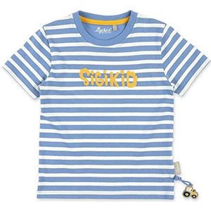 sigikid T-shirt van biologisch katoen voor mini jongens in de maten 98 tot 128, blauw-wit gestreept., 110 cm
