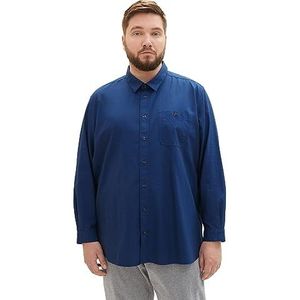 TOM TAILOR Plussize overhemd voor heren, 32318 - Navy Blue Chambray, XXL