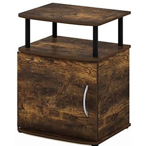 Furinno Jaya Utility Design bijzettafel, ontworpen hout, amber-dennen/zwart, 39,4 (D) x 48 (B) x 61,2 (H) cm