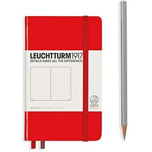Leuchtturm1917 notitieboek Pocket (A6), hardcover, 185 pagina's blanco Blanko rood