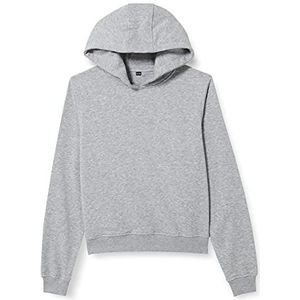 Build Your Brand Meisjes capuchontrui Girls Cropped Sweat Hoody, capuchon sweatshirt met korte snit verkrijgbaar in vele kleuren, maten 110-164, Heather Grey, 146/152 cm