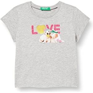 United Colors of Benetton T-shirt 3096G107Q, grijs melange 501, 98 meisjes, Grijs Melange Medium 501