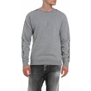 Replay Heren M6252A Sweatshirt, M14 Grey Melange, S, M14 Grijs Melange, S