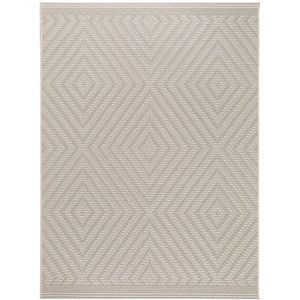 benuta Binnen en buiten tapijt, Naoto wit, 140 x 200 cm, onderhoudsvriendelijk tapijt, geschikt voor binnen en buiten, balkon en terras