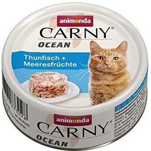 animonda Carny Ocean kattenvoer, nat voer voor katten, tonijn + zeevruchten, 12 x 80 g