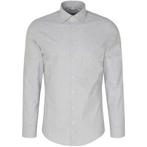 Seidensticker Flanellen overhemd voor heren, shaped fit, gemakkelijk te strijken, Kent-kraag, lange mouwen, 100% katoen, grijs, 42