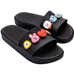 melissa Beach Slide Next Gen + Bt21, platte sandalen, uniseks, volwassenen, Zwart, 43 EU