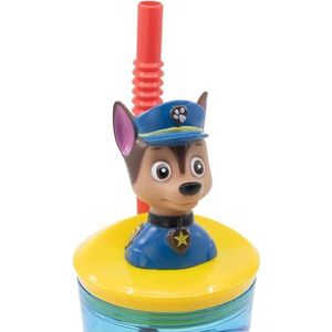 ALMACENESADAN, 4909; 3D-figuurbeker met herbruikbare Paw Patrol, Paw Patrol, Case; inhoud 360 ml; herbruikbaar product, BPA-vrij.