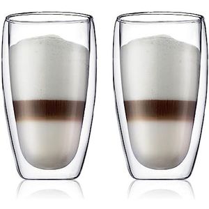 Bodum 4560-10 pavina EsPressoglazenset, dubbelwandig, geïsoleerd, mondgeblazen, 2-delig, 0,45 l, transparant