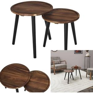 HOME DECO FACTORY, HD0290, ronde stapelbare tafel in acaciahout