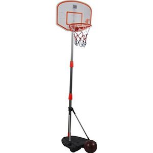 Dunlop- Basketbalkorf met standaard, verstelbaar: 97 tot 175 cm, licht en toon, set met basketbal, rood, wit, zwart, blauw