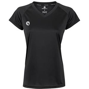 STARK SOUL Sportshirt voor dames, fitness-T-shirt met korte mouwen, functioneel shirt, ademend, sneldrogend trainingsshirt, zwart, L