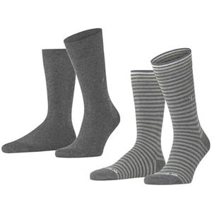 Burlington Heren Sokken Everyday Stripe Mixed 2-Pack M SO Katoen Gedessineerd Multipack 2 Paar, Grijs (Light Grey Melange 3390), 40-46