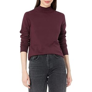 Amazon Essentials vrouwen lichtgewicht Mockneck trui,Bourgondy,M-L